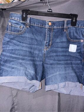 Old Navy Dark Blue Rolled Cuff Denim Shorts